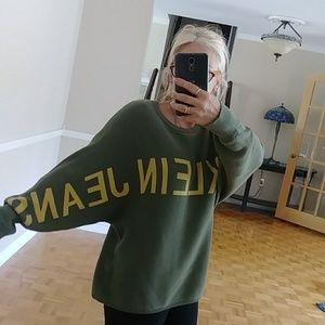 Calvin Klein oversized khaki 100% cotton sweater L